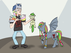 Size: 2048x1536 | Tagged: safe, artist:fluffsplosion, imported from derpibooru, bat pony, fluffy pony, human, edgelord