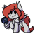 Size: 447x427 | Tagged: safe, artist:kirbirb, imported from derpibooru, oc, oc:scarlett lane, pegasus, pony, freckles, friday night funkin', microphone, piercing, raised hoof, simple background, solo, white background, wing hold, wings