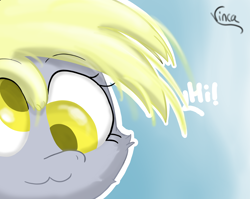 Size: 4162x3315 | Tagged: safe, artist:vinca, imported from derpibooru, derpy hooves, pegasus, pony, :3, female, hi, mare, solo