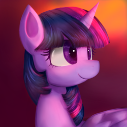 Size: 1920x1920 | Tagged: safe, artist:sunnyroop23, imported from derpibooru, twilight sparkle, alicorn, pony, bust, cute, female, mare, portrait, solo, twiabetes, twilight sparkle (alicorn)