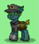 Size: 227x257 | Tagged: safe, imported from derpibooru, oc, oc only, oc:spring reed, ghoul, pony, undead, fallout equestria, archer, armor, ashes town, cap, foe, glowing eyes, green eyes, hat, simple background, solo