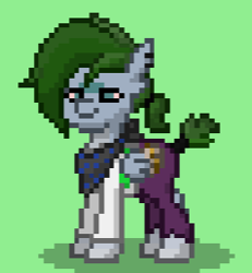 Size: 238x258 | Tagged: safe, imported from derpibooru, oc, oc only, pegasus, pony, ashes town, clothes, green eyes, green mane, neck band, pegasus oc, psychonaut, short tail, simple background, solo, torn clothes, wings