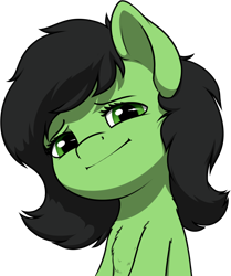Size: 1242x1489 | Tagged: safe, artist:smoldix, imported from derpibooru, oc, oc only, oc:filly anon, earth pony, pony, amused, chest fluff, condescending, female, filly, foal, solo, unimpressed