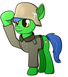 Size: 898x1017 | Tagged: safe, artist:xppp1n, imported from ponybooru, oc, oc:staticspark, clothes, male, nazi, nazi eagle, nazi uniform, solo, uniform