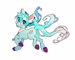 Size: 3802x3072 | Tagged: safe, artist:_psiionix_, imported from derpibooru, kotobukiya, earth pony, pony, anime, butt, colored hooves, crossover, cute, female, hatsune miku, high res, kotobukiya hatsune miku pony, mare, necktie, plot, ponified, simple background, solo, tongue out, vocaloid, white background