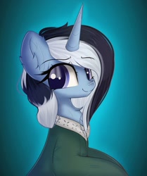 Size: 1624x1938 | Tagged: safe, artist:janelearts, imported from derpibooru, oc, oc only, oc:river swirl, pony, unicorn, equestria at war mod, bust, female, mare, portrait, solo