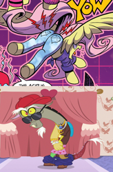 Size: 800x1220 | Tagged: safe, artist:andypriceart, edit, edited screencap, idw, imported from derpibooru, screencap, discord, fluttershy, pegasus, pony, comic:everything old, discordant harmony, spoiler:comic, spoiler:comic64, acid, aroused, bling, burned, butt, canonical great butt, clothes, comic, context is for the weak, cover up, cropped, discoshy, everything old, fashion, female, flutterbutt, front knot midriff, frown, gangsta, hot pants, jeans, knot shirt, literal butthurt, male, mare, midriff, no context, open mouth, ouch, out of context, pain, pants, pants down, pants on the ground, plot, rapper, sexy, shipping, skinny jeans, spread wings, straight, sunglasses, tight clothing, underwear, watch, wide eyes, wings, wristwatch