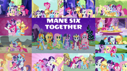 Size: 1280x720 | Tagged: safe, edit, edited screencap, editor:quoterific, imported from derpibooru, screencap, applejack, diamond mint, fluttershy, parasol, pinkie pie, rainbow dash, rarity, spike, twilight sparkle, alicorn, dragon, earth pony, pegasus, pony, unicorn, a friend in deed, all bottled up, fame and misfortune, lesson zero, magical mystery cure, season 1, season 2, season 3, season 4, season 5, season 6, season 7, the best night ever, the crystalling, the cutie map, the cutie re-mark, the return of harmony, the saddle row review, the ticket master, twilight's kingdom, what about discord?, ^^, a true true friend, animation error, applejack is not amused, applejack's hat, at the gala, best friends until the end of time, big crown thingy, carousel boutique, clothes, confused, cowboy hat, cute, dashabetes, diapinkes, dress, element of generosity, element of honesty, element of kindness, element of laughter, element of loyalty, element of magic, elements of harmony, eyes closed, female, flying, gala dress, golden oaks library, gritted teeth, group hug, happy, hat, hatless, hug, jackabetes, jewelry, let the rainbow remind you, looking at you, male, mane seven, mane six, mare, missing accessory, night, open mouth, pinkie pie riding applejack, ponies riding ponies, raised hoof, raribetes, regalia, riding, shyabetes, smile song, smiling, spikabetes, stallion, surprised, teeth, twiabetes, twilight sparkle (alicorn), twilight's castle, unamused, unicorn twilight, wall of tags, waving, waving at you, we're not flawless