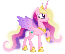 Size: 5000x4140 | Tagged: safe, artist:negatif22, imported from derpibooru, princess cadance, alicorn, pony, my little pony: the movie, absurd resolution, alternate hairstyle, alternate tailstyle, beautiful, crown, ethereal mane, ethereal tail, glorious, glow, glowing, glowing mane, glowing tail, jewelry, looking forward, majestic, movie accurate, peytral, raised hoof, regalia, royalty, smiling, tiara, ultimate cadance