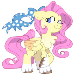 Size: 1280x1280 | Tagged: safe, artist:rohans-ponies, imported from derpibooru, fluttershy, pegasus, pony, bow, chest fluff, coat markings, deviantart watermark, freckles, freckleshy, hair bow, looking at you, obtrusive watermark, simple background, smiling, socks (coat markings), solo, transparent background, unshorn fetlocks, watermark