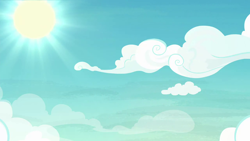 Size: 1280x720 | Tagged: safe, imported from derpibooru, screencap, the washouts (episode), background, cloud, no pony, scenic ponyville, sky, sun