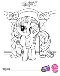 Size: 1500x1875 | Tagged: safe, imported from derpibooru, rarity, unicorn, clothes, coloring page, rainbow power, scarf
