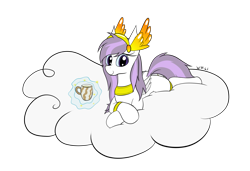 Size: 1595x1093 | Tagged: safe, artist:wapamario63, imported from derpibooru, oc, oc only, oc:athena (shawn keller), pegasus, pony, cloud, cute, drink, female, guardians of pondonia, jewelry, levitation, looking at you, lying down, magic, mare, mug, necklace, regalia, simple background, solo, telekinesis, transparent background