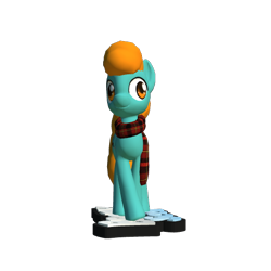 Size: 512x512 | Tagged: safe, artist:stevelynx, imported from derpibooru, oc, oc only, oc:nessie (bronyscot), pony, 3d, clothes, model, scarf, solo