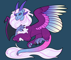 Size: 2600x2200 | Tagged: safe, artist:loryska, imported from derpibooru, oc, oc only, draconequus, hybrid, female, high res, interspecies offspring, offspring, parent:discord, parent:twilight sparkle, parents:discolight, simple background, solo