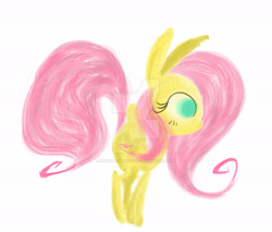 Size: 1920x1635 | Tagged: safe, artist:iwanttobeatoon, imported from derpibooru, fluttershy, pegasus, pony, deviantart watermark, obtrusive watermark, simple background, solo, watermark, white background