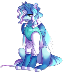 Size: 1196x1320 | Tagged: safe, artist:birdbiscuits, imported from derpibooru, oc, oc only, oc:lapis, alicorn, pony, clothes, simple background, sitting, solo, transparent background