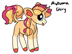 Size: 1600x1200 | Tagged: safe, artist:loryska, imported from derpibooru, oc, oc only, oc:autumn glory, pony, unicorn, female, filly, magical lesbian spawn, offspring, parent:applejack, parent:rarity, parents:rarijack, simple background, solo, white background
