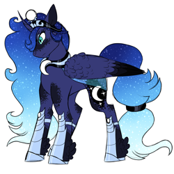 Size: 3000x3000 | Tagged: safe, artist:gingygin, imported from derpibooru, princess luna, pony, alternate design, high res, simple background, solo, white background