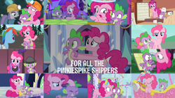 Size: 1280x721 | Tagged: safe, edit, edited screencap, editor:quoterific, imported from derpibooru, screencap, maud pie, pinkie pie, rainbow dash, rarity, spike, dragon, earth pony, pegasus, pony, unicorn, a canterlot wedding, amending fences, fall weather friends, it's about time, may the best pet win, over a barrel, owl's well that ends well, rock solid friendship, school daze, season 1, season 2, season 3, season 5, season 7, season 8, season 9, the best night ever, the crystal empire, the last laugh, the mane attraction, spoiler:s08, spoiler:s09, ^^, clothes, cute, diapinkes, dress, eating, eyes closed, female, food, hat, hot air balloon, ice cream, in which pinkie pie forgets how to gravity, male, mare, night, one eye closed, open mouth, pinkie being pinkie, pinkie physics, pinkiespike, saloon dress, saloon pinkie, scared, shipping, spikabetes, stallion, straight, twilight's castle, twinkling balloon, whispering