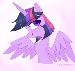 Size: 2416x2282 | Tagged: safe, artist:memengla, imported from derpibooru, twilight sparkle, alicorn, pony, chest fluff, high res, looking at you, simple background, solo, twilight sparkle (alicorn), white background