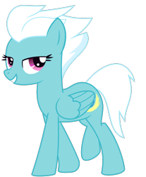 Size: 1200x1450 | Tagged: safe, artist:bnau, derpibooru exclusive, imported from derpibooru, fleetfoot, pegasus, pony, .svg available, female, folded wings, grin, lidded eyes, looking at you, mare, show accurate, simple background, smiling, smiling at you, solo, standing, svg, transparent background, vector, wings