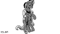 Size: 1200x675 | Tagged: safe, artist:pony-berserker, imported from derpibooru, princess luna, alicorn, human, pony, holding a pony, luna is not amused, pony-berserker's twitter sketches, pouting, unamused