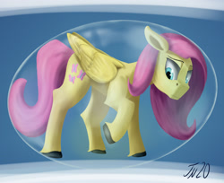 Size: 1600x1307 | Tagged: safe, artist:tenebrisnoctus, imported from derpibooru, part of a set, fluttershy, pegasus, pony, bubble, cloven hooves, crepuscular rays, doodle, female, fluttershy trapped in a bubble, in bubble, ocean, request, signature, solo, tail, underwater, unshorn fetlocks, water, wings