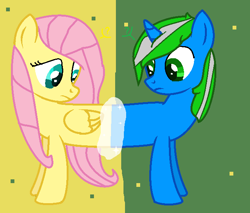 Size: 660x563 | Tagged: safe, artist:chica shy, imported from derpibooru, fluttershy, oc, oc:igames, catdog, meme