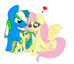 Size: 690x598 | Tagged: safe, artist:color rainbow, imported from derpibooru, fluttershy, oc, oc:fluttergames, oc:igames, family, shipping