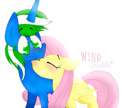 Size: 631x558 | Tagged: safe, artist:wind falls, imported from derpibooru, fluttershy, oc, oc:igames, cute, shipping, simple background, white background