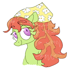 Size: 730x730 | Tagged: safe, artist:archego-art, artist:tilling-tan, imported from derpibooru, tree hugger, earth pony, pony, alternate hairstyle, drawthread, female, simple background, solo, white background