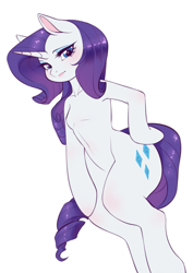 Size: 1075x1518 | Tagged: artist needed, safe, artist:夏米, imported from derpibooru, rarity, semi-anthro, unicorn, female, simple background, solo, white background