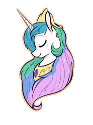 Size: 2048x2732 | Tagged: safe, artist:cartoon-bazooka, imported from derpibooru, princess celestia, alicorn, pony, bust, eyes closed, high res, simple background, smiling, solo, transparent background
