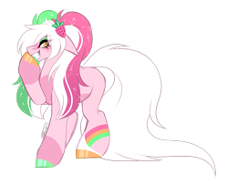 Size: 1747x1421 | Tagged: safe, artist:inspiredpixels, imported from derpibooru, oc, oc only, oc:strawberry, earth pony, pony, female, mare, simple background, solo, transparent background
