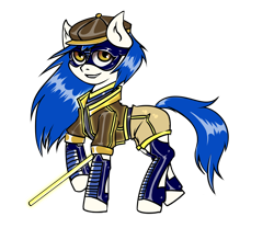 Size: 1158x964 | Tagged: safe, artist:leastways, imported from derpibooru, oc, oc only, oc:light chaser, earth pony, pony, fallout equestria, arnis, commission, female, hat, long hair, long mane, mare, simple background, sketch, solo, superhero, superhero costume, transparent background