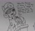 Size: 2048x1791 | Tagged: safe, artist:pony quarantine, imported from derpibooru, oc, oc only, oc:baroness, earth pony, pony, beret, eyepatch, female, grayscale, hat, lectern, mare, monochrome, podium, solo, traditional art