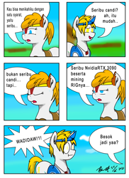 Size: 2552x3508 | Tagged: safe, artist:dianetgx, imported from derpibooru, oc, oc only, oc:axle bright, oc:novita quester, comic, high res, indonesian, jewelry, necklace