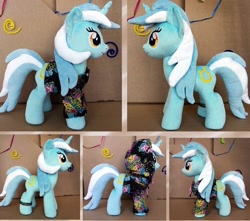 Size: 1526x1347 | Tagged: safe, artist:larsen toys, imported from derpibooru, lyra heartstrings, pony, unicorn, accessories, accessory, auction, bracelet, caption, clothes, female, forsale, hoodie, image macro, jewelry, mane, mare, photo, plushie, realistic, text, toy