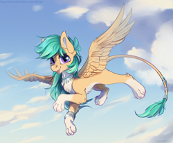 Size: 4000x3300 | Tagged: safe, artist:mithriss, imported from derpibooru, oc, oc only, oc:summer ray, sphinx, high res, mane, paws, sphinx oc, tail, wings