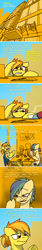 Size: 800x4759 | Tagged: safe, artist:captainhoers, imported from derpibooru, spitfire, oc, oc:supermarine, earth pony, pony, unicorn, firestarter spitfire, coffee, comic, computer, cup, dialogue, duo focus, female, implied wedding, laptop computer, mare, mother and child, mother and daughter