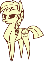 Size: 384x540 | Tagged: safe, artist:pegasski, imported from derpibooru, oc, oc only, earth pony, pony, base used, braid, earth pony oc, eyelashes, female, frown, haycartes' method, mare, simple background, solo, transparent background