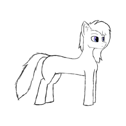 Size: 3000x3000 | Tagged: safe, artist:bh7k, imported from derpibooru, oc, oc only, earth pony, pony, high res, limited palette, male, monochrome, sketch, solo, tail