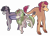 Size: 3500x2500 | Tagged: safe, artist:kikirdcz, imported from derpibooru, oc, oc only, bat pony, kirin, pony, bat pony oc, bat wings, high res, kirin oc, trio, wings