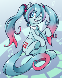 Size: 1285x1597 | Tagged: safe, artist:wild-thunder06, imported from derpibooru, kotobukiya, earth pony, pony, anime, hatsune miku, headphones, kotobukiya hatsune miku pony, necktie, ponified, underhoof, vocaloid