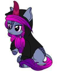 Size: 2550x3300 | Tagged: safe, artist:tsitra_irl, edit, imported from derpibooru, vector edit, oc, oc only, oc:neon glow, kirin, ponyfinder, blue coat, clothes, dungeons and dragons, emo, female, gray coat, high res, hoodie, kirin oc, oc kirin, ombre hair, pathfinder, pen and paper rpg, pink eyes, pink hair, purple hair, purple hair is sexy, rpg, sibling, simple background, solo, transparent background, vector