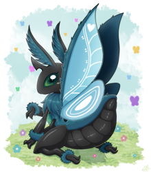 Size: 1145x1304 | Tagged: safe, artist:vavacung, imported from derpibooru, queen chrysalis, changeling, insect, moth, comic:out of chrysalis, female, solo, species swap