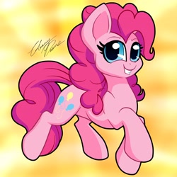 Size: 2920x2918 | Tagged: safe, artist:gleamydreams, imported from derpibooru, pinkie pie, earth pony, pony, high res, looking at you, simple background, smiling