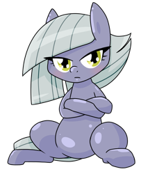 Size: 640x740 | Tagged: safe, artist:batipin, imported from derpibooru, limestone pie, earth pony, pony, blushing, crossed hooves, cute, female, limabetes, looking at you, mare, simple background, solo, transparent background