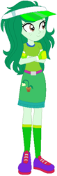 Size: 184x560 | Tagged: safe, artist:selenaede, artist:user15432, imported from derpibooru, wallflower blush, human, equestria girls, base used, base:selenaede, belt, clothes, crossed arms, cutie mark, cutie mark on clothes, gloves, golf, green, green dress, green hat, green socks, hat, purple shoes, shoes, sneakers, socks, solo, sports, sports outfit, sporty style